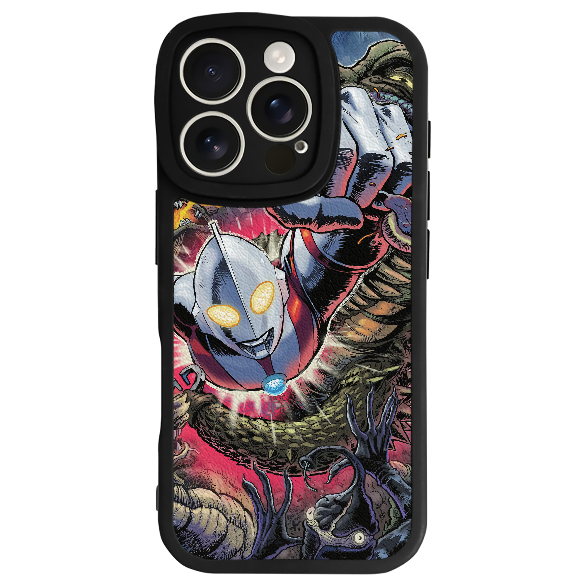 （画像用） ウルトラマン Ultraman 【iPhone 16シリーズ対応】シリコンスマホケース（レザー調） 材質：シリコン